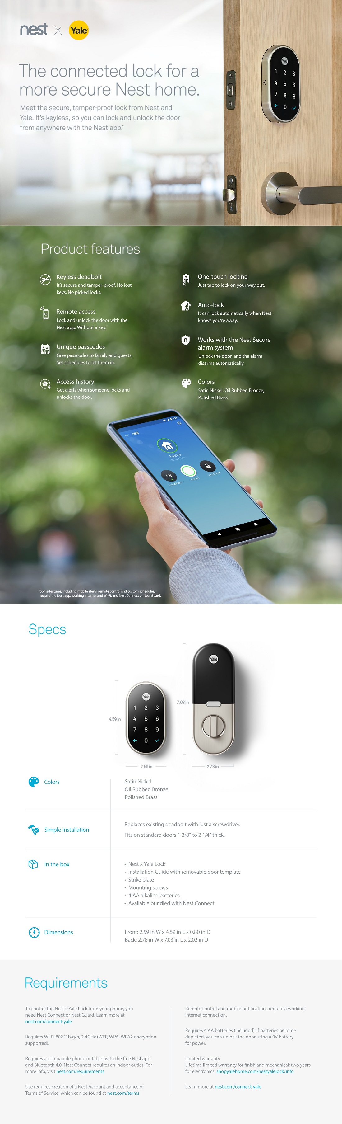 Google Nest x Yale Lock Oil Rubbed Bronze with Google Nest Connect (2